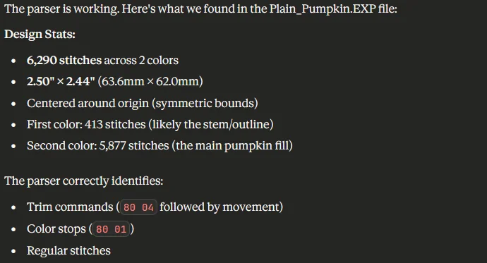 Initial parser feedback